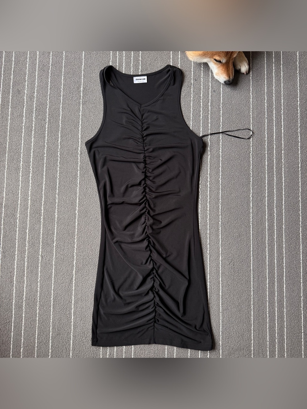 Noisy May Black Ruched Mini Dress